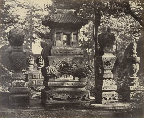 Interior of the Tomb at the Depot Near Pekin, October 1860 by Felice Beato, photograph, 1860