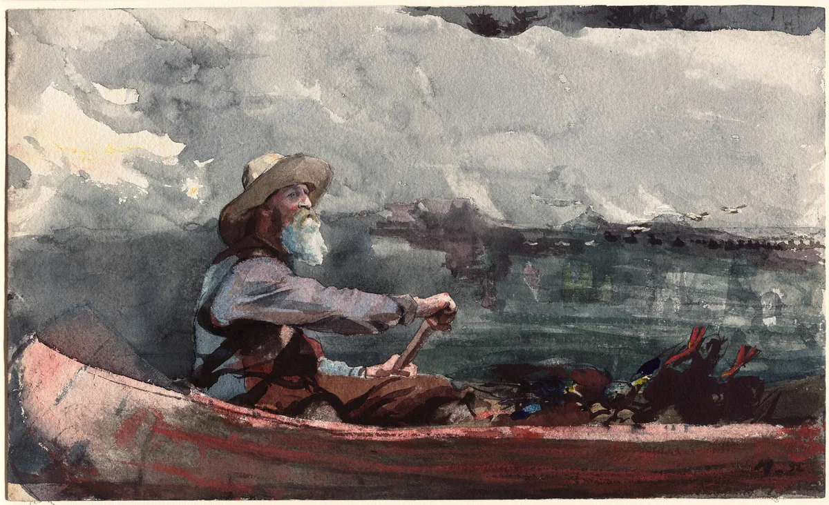 Adirondacks Guide by Winslow Homer, painting, 1892