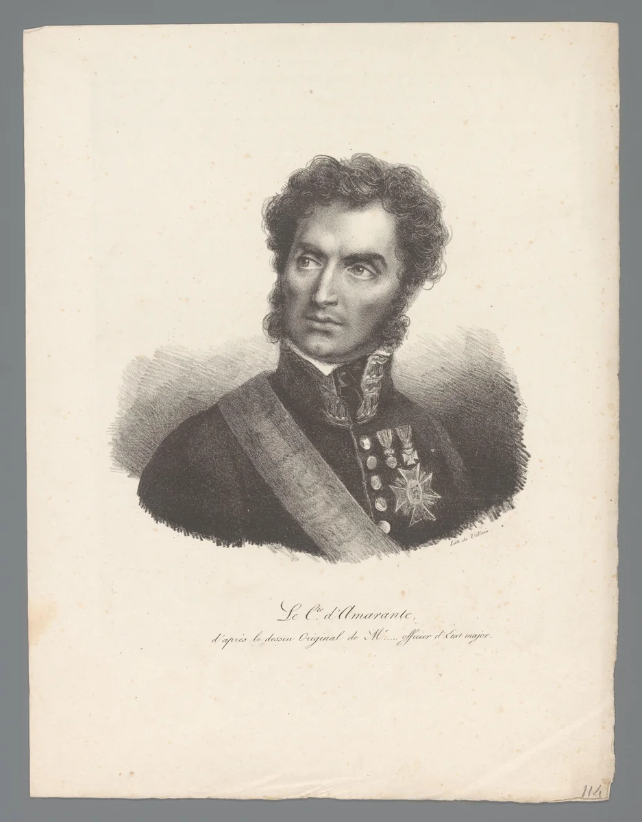 Portret van Francisco Silveira, graaf van Amarante by anonymous, print, 1823