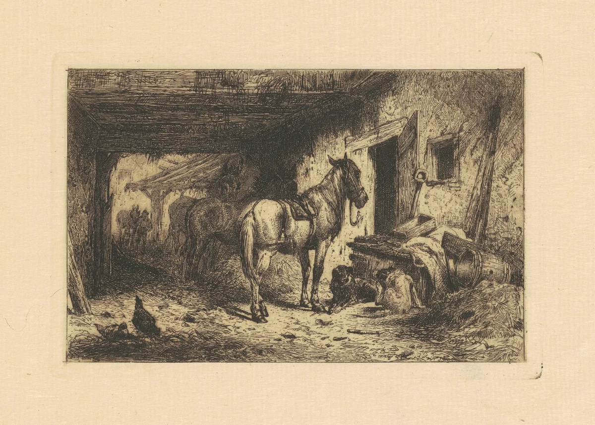 The Noonday Rest by Peter Moran, print, 1877
