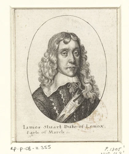 Portret van James Stuart, hertog van Lennox en Richmond by Wenceslaus Hollar, print, 1636-1644
