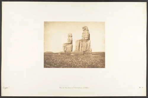 Vue des deux colosses de l'Aménophéum, à Thèbes by Maxime Du Camp, photograph, 1849-1850