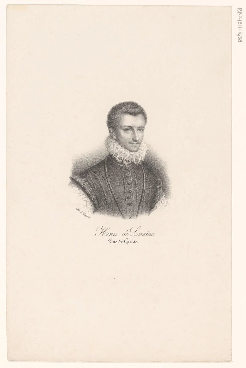 Portret van Hendrik I van Guise by anonymous, print, 1818-1842