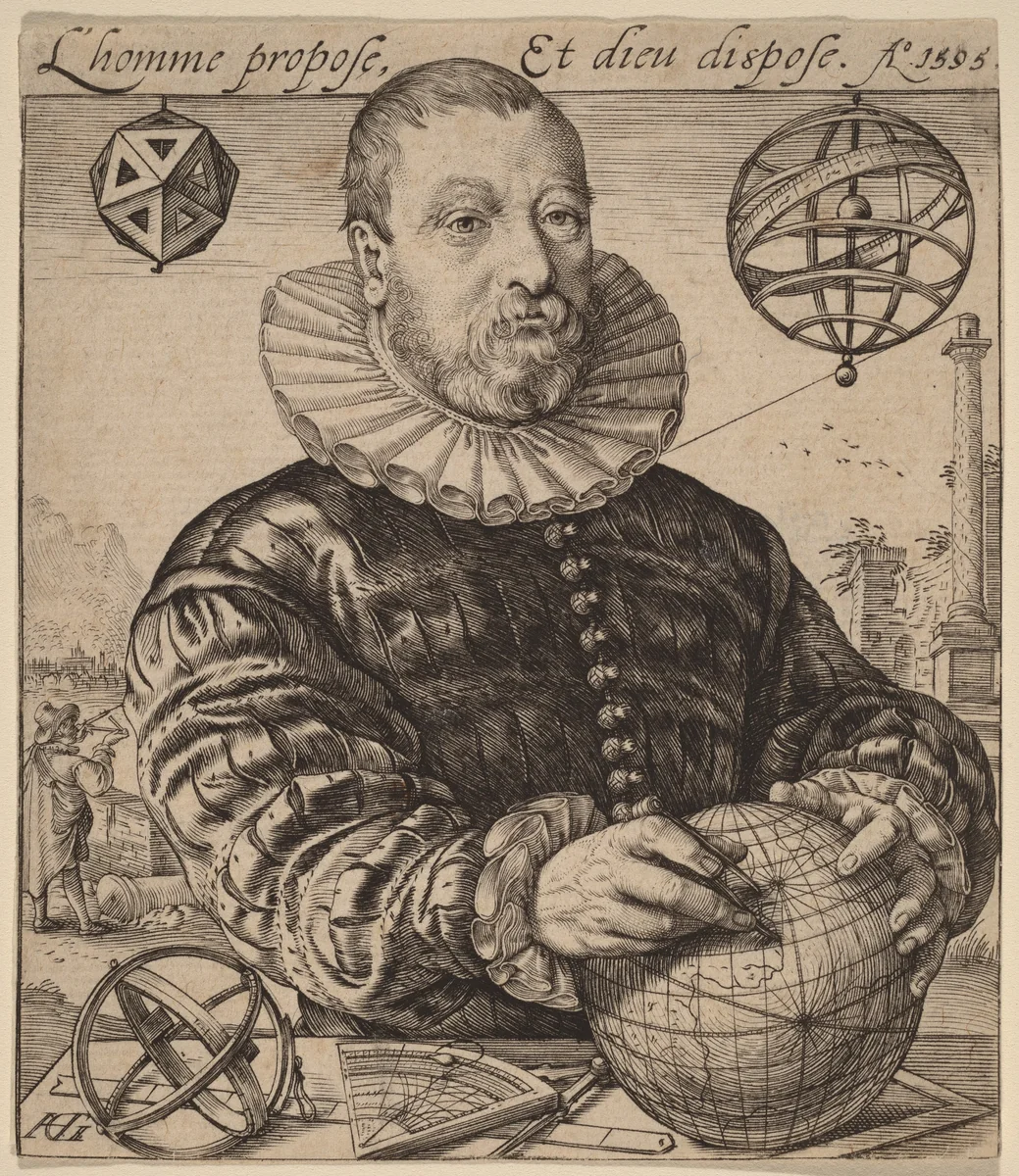 Nicolaus Petri van Deventer by Hendrick Goltzius, print, 1595