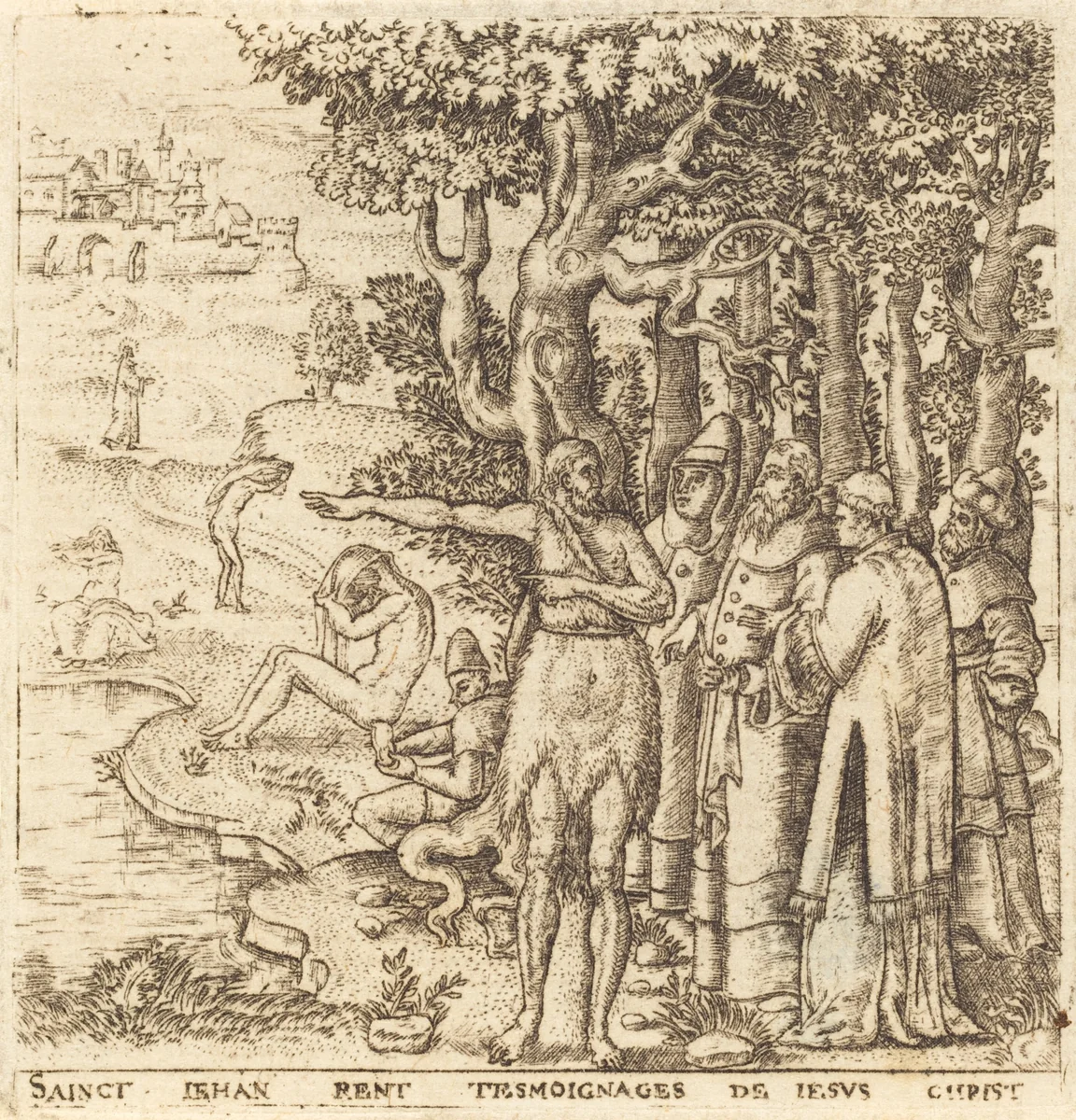 John the Baptist Testifies for Christ by Léonard Gaultier, print, 1576-1580