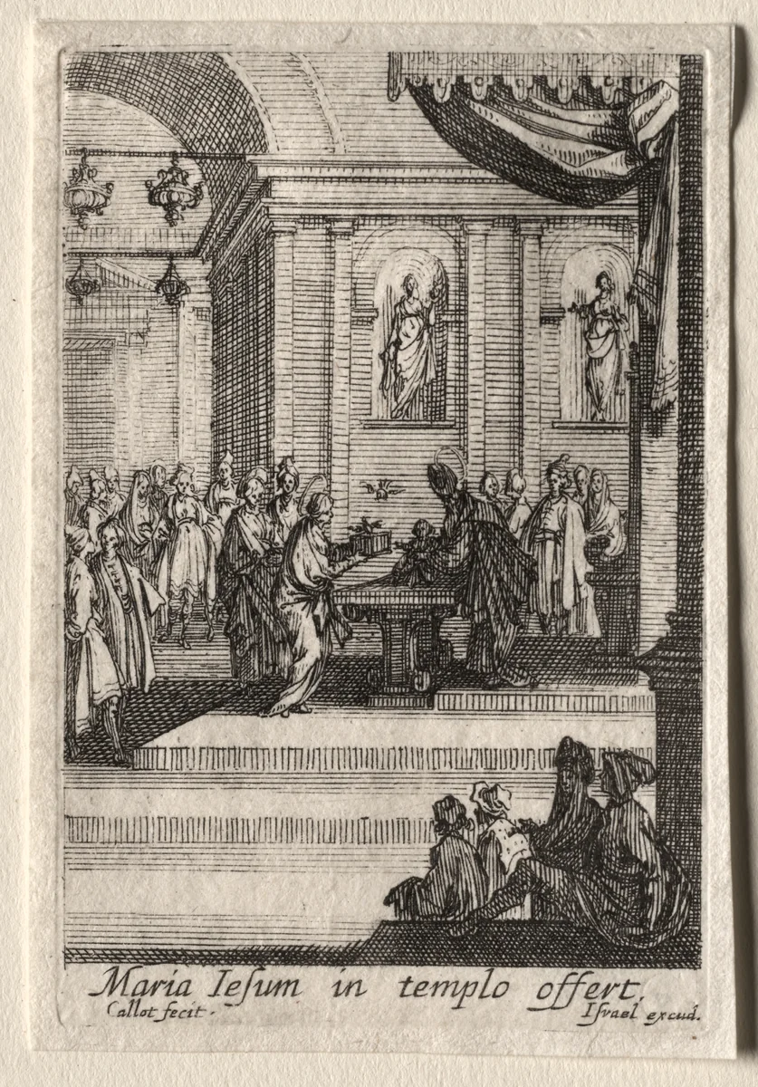 The Life of the Virgin: The Presentation of Christ in the Temple by Jacques Callot, print, 1628-1639
