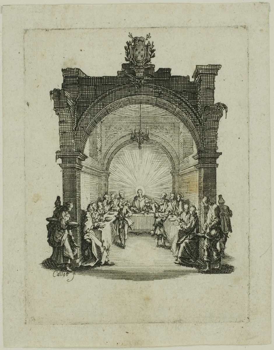 The Last Supper, from The Small Passion by Jacques Callot, print, 1612-1635