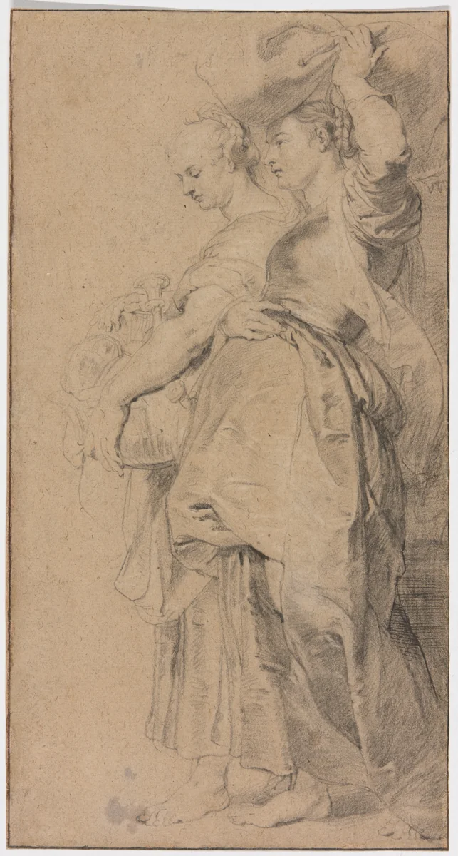 Lot's Daughters Fleeing Sodom by Lucas Vorsterman
Peter Paul Rubens, drawing, 1615-1620