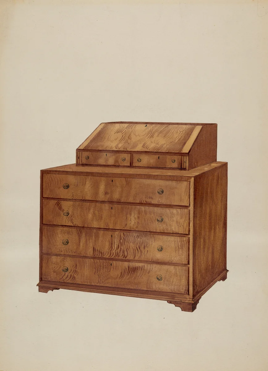 Scrutoir or Butler's Desk by Fred Weiss, index of american design, 1936
