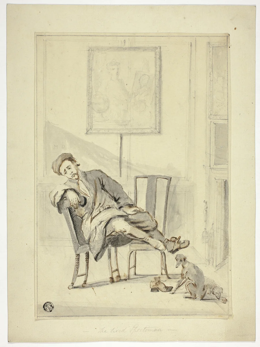 The Tired Sportsman by William Hogarth, drawing, 1700-1799