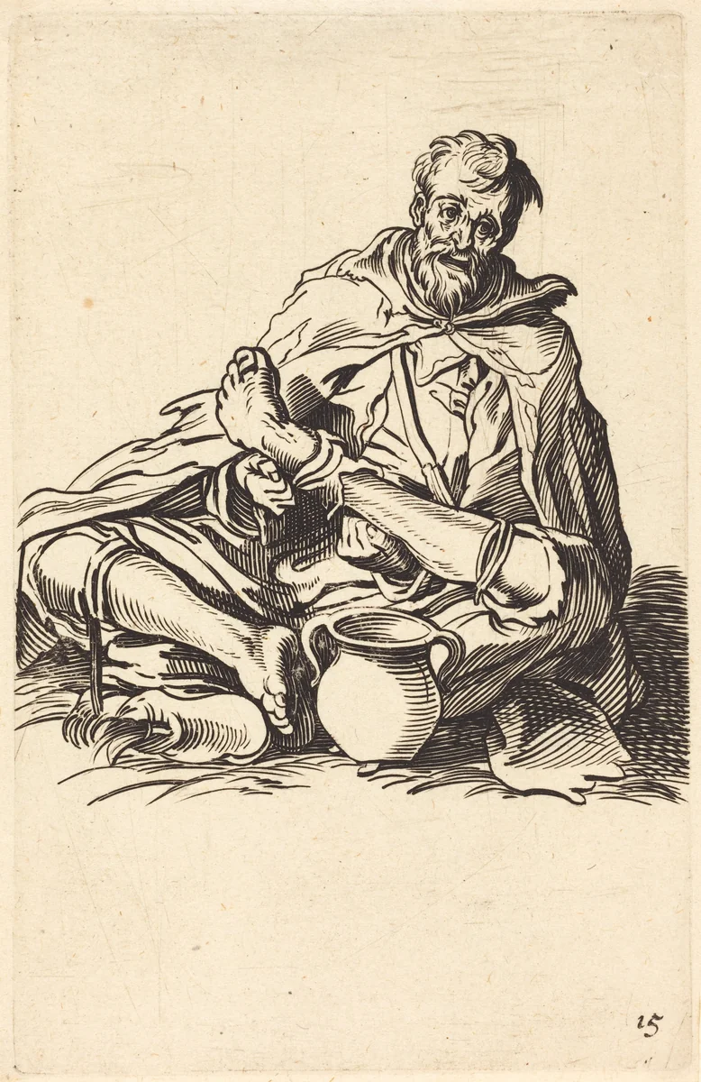 The Sick Man by Jacques Callot, print, 1622-1699