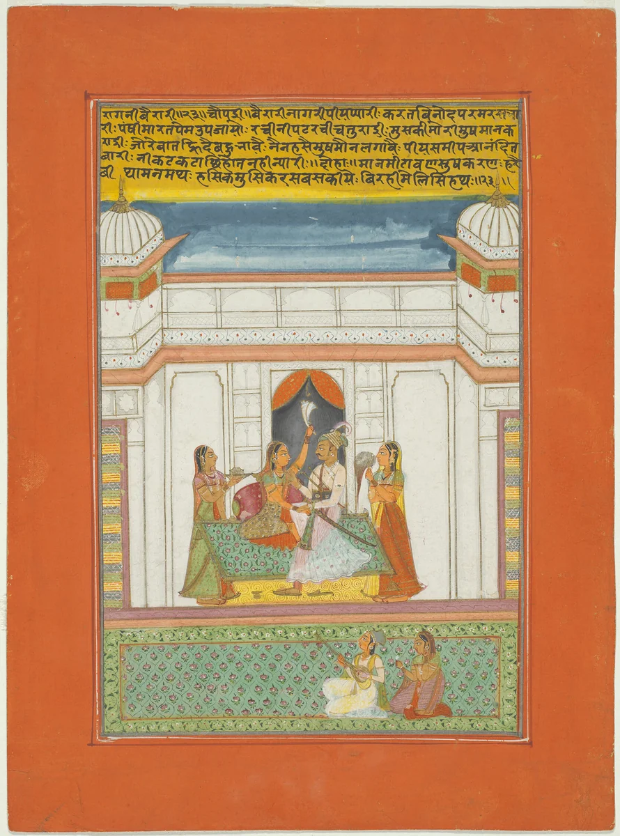 Ragini Bairari, Page from a Jaipur Ragamala Set by India Rajasthan, painting, 1745-1770