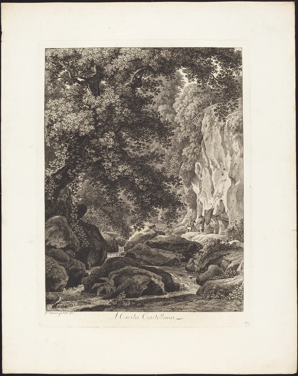 A Cività Castellana by Johann Christian Reinhart, portfolio, 1761-1847