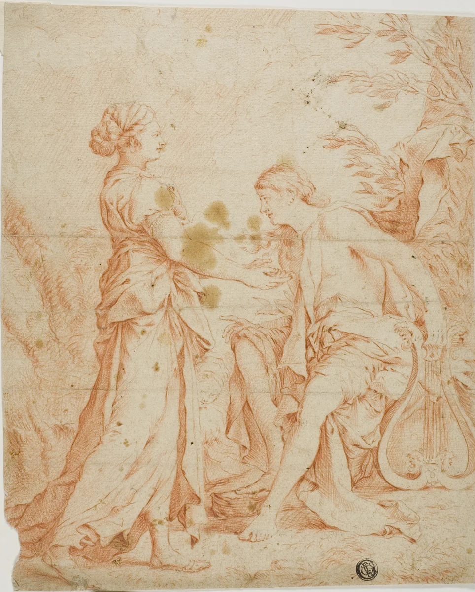 Apollo and the Cumean Sybil by Salvator Rosa, drawing, 1635-1673