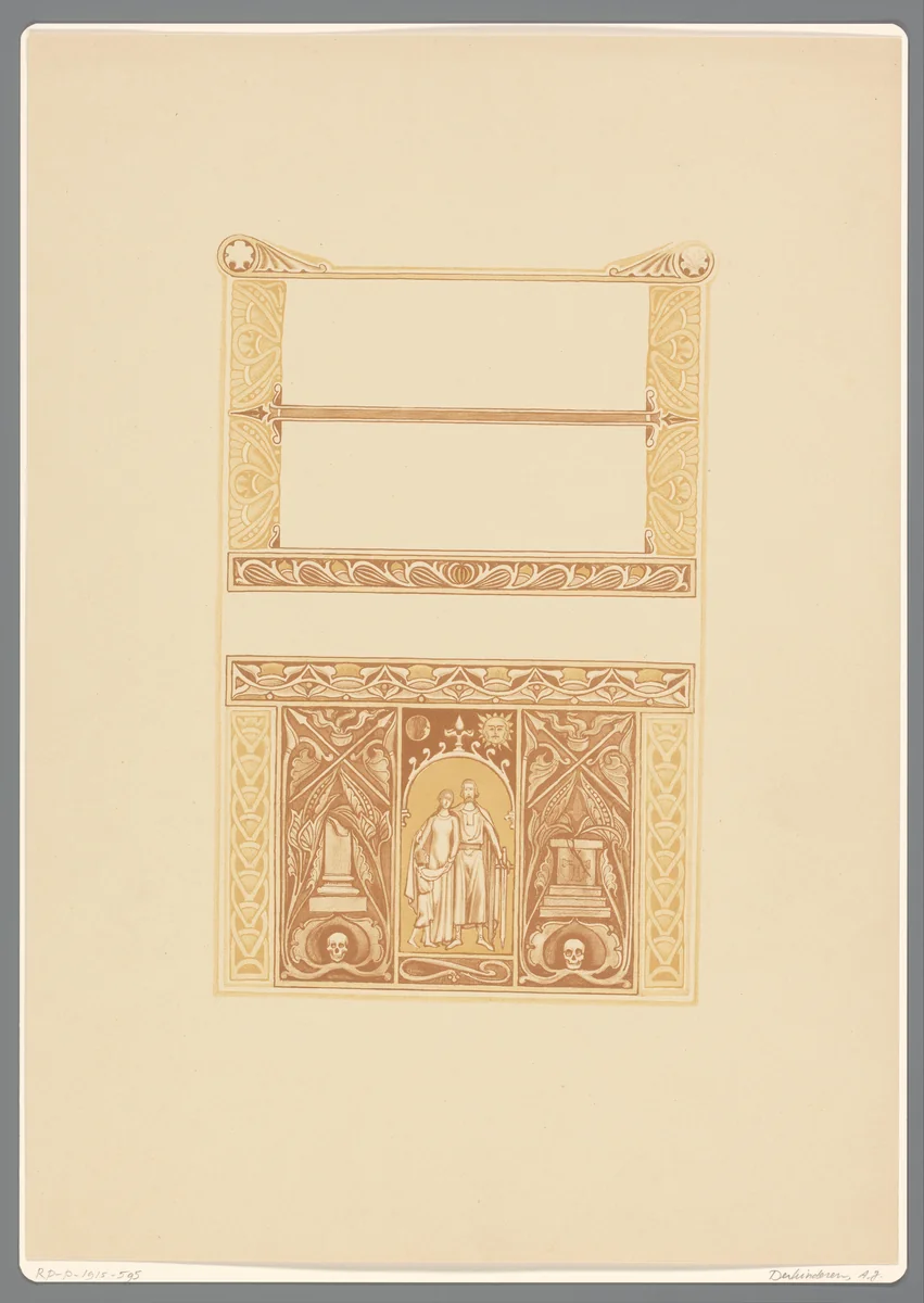 Gijsbrecht, Badeloch en kind by Antoon Derkinderen, print, 1894-1901