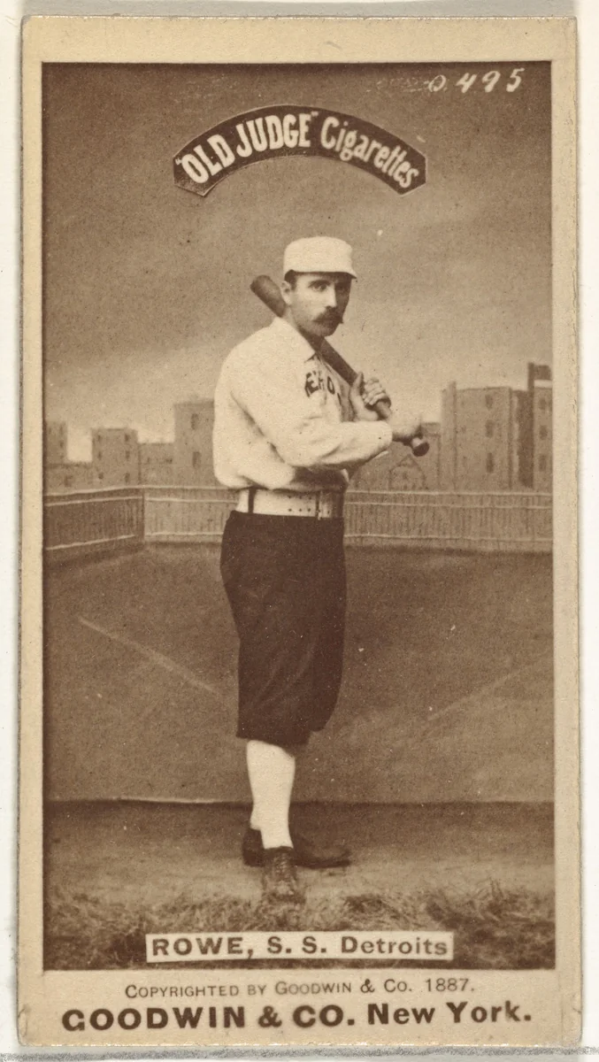 John Charles "Jack" Rowe, Shortstop, Detroit Wolverines, from the Old Judge series (N172) for Old Judge Cigarettes by Goodwin & Company, photograph, 1887