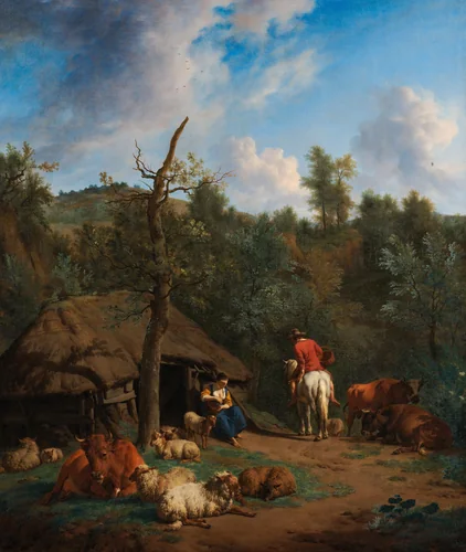 The Hut by Adriaen van de Velde, painting, 1671