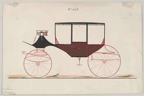 Curtain Coach #625 by Brewster & Co., drawing, 1865-1885