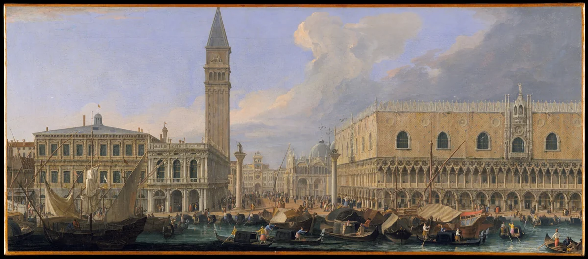 The Molo, Venice, from the Bacino di San Marco by Luca Carlevaris, painting, 1706-1712