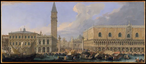 The Molo, Venice, from the Bacino di San Marco by Luca Carlevaris, painting, 1706-1712