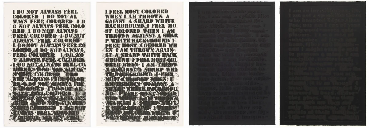 Untitled: (Four Etchings A-D) by Glenn Ligon, print, 1992