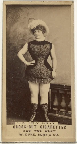Card Number 715, Lily Gray, from the Actors and Actresses series (N145-3) issued by Duke Sons & Co. to promote Cross Cut Cigarettes by W. Duke, Sons & Co., photograph, 1880-1889