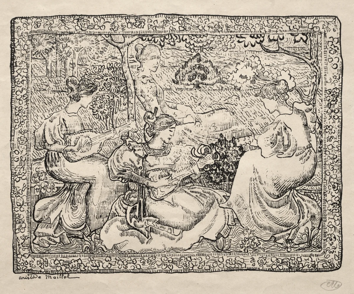 Music by Aristide Maillol, print, 1893-1941