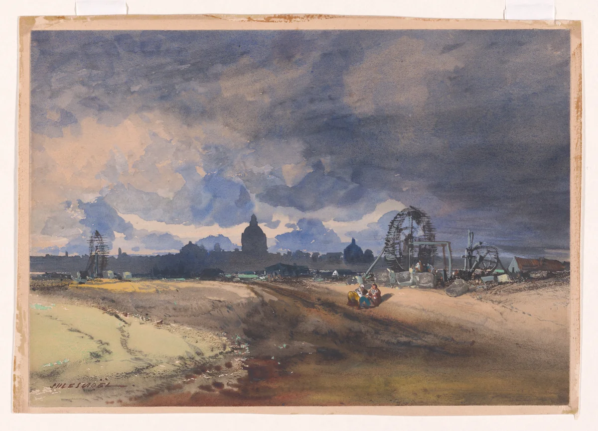 A View of Paris by Jules Achille Noël, drawing, 1830-1881