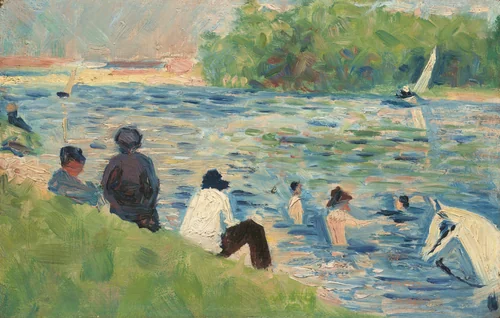 Bathers (Study for "Bathers at Asnières") by Georges Seurat, painting, 1883-1884