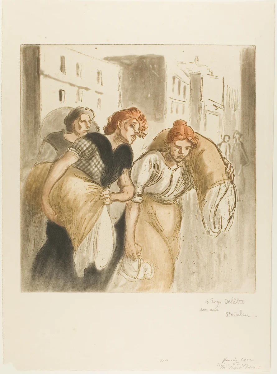 The Return from the Laundry by Théophile Alexandre Steinlen, print, 1912