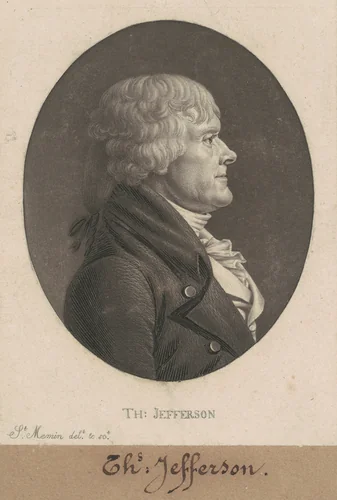 Thomas Jefferson by Charles B. J. Févret de Saint-Mémin, print, 1804