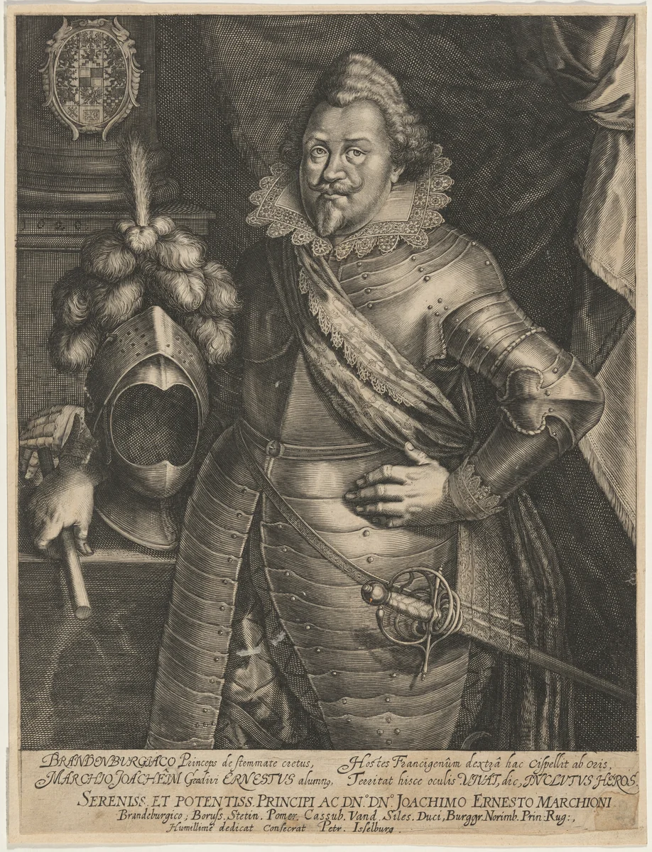 Joachim Ernest, Elector of Brandenburg by Peter Isselburg, print, 1580-1660