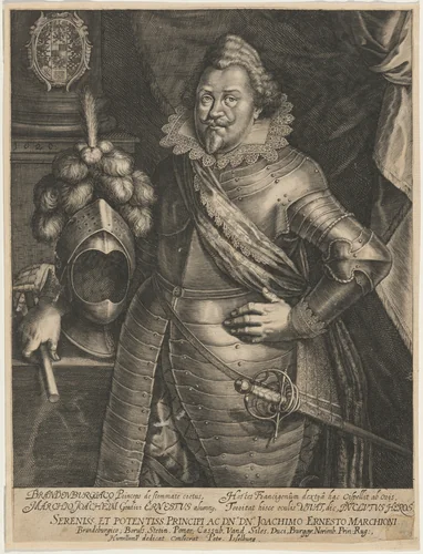 Joachim Ernest, Elector of Brandenburg by Peter Isselburg, print, 1580-1660