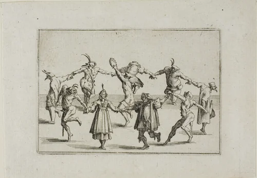 La Ronde (The Round Dance), from The Caprices by Jacques Callot, print, 1617-1627
