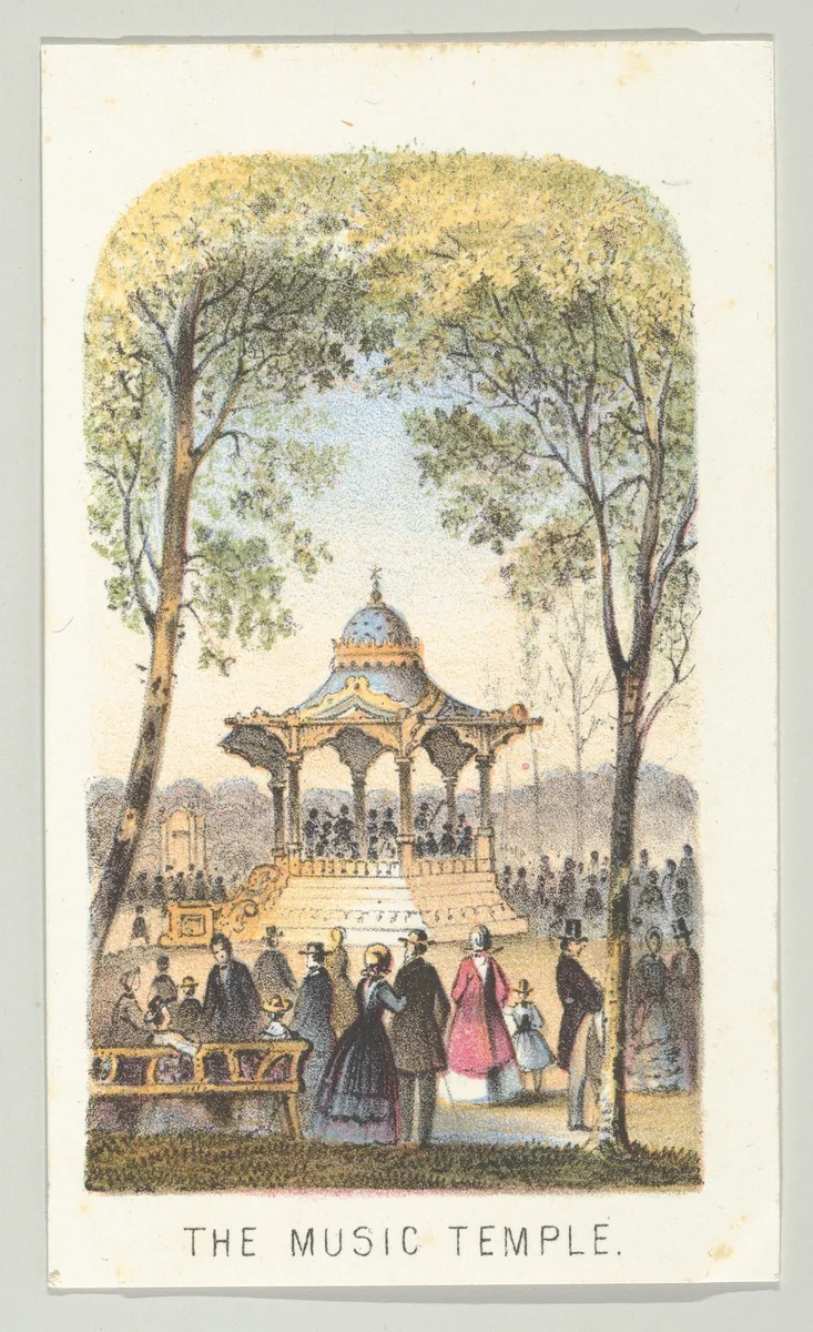 The Music Temple, from the series, Views in Central Park, New York, Part 2 by Louis Prang & Co., print, 1864