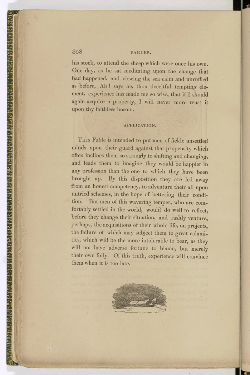 Tailpiece (page 358) from The Fables of Aesop by Thomas Bewick, illustrated book, 1818