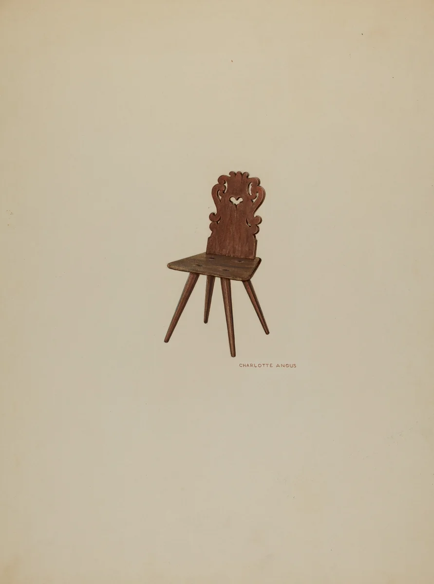Pa. German Chair by Charlotte Angus, index of american design, 1938