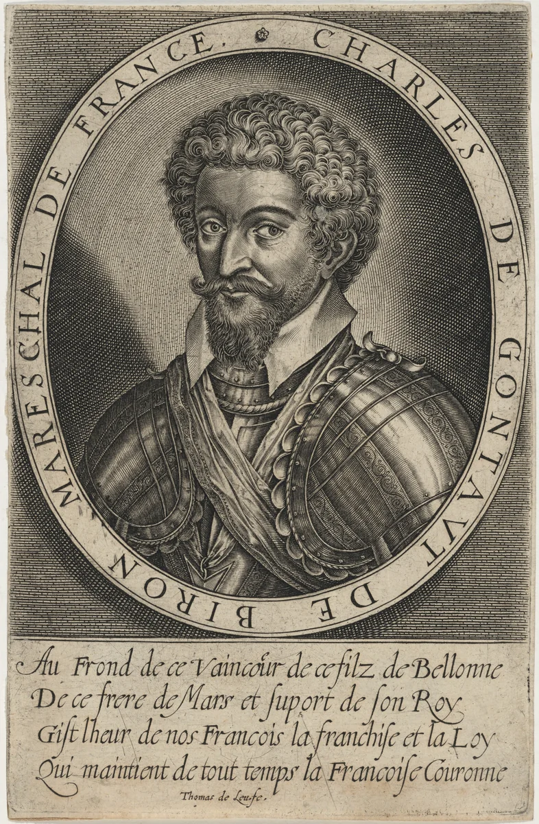 Charles de Gontaut, Duc de Biron by Thomas de Leu, print, 1560-1620