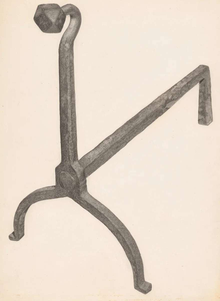 Andiron (one of pair) by Salvatore Borrazzo, index of american design, 1938