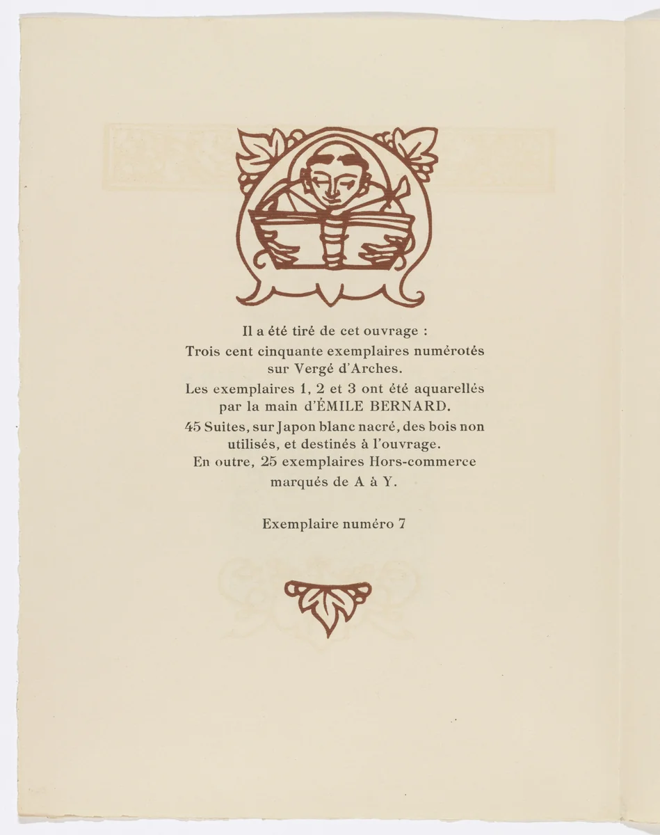 Headpiece and tailpiece (page 2) from Les Petites Fleurs de St. François (The Little Flowers of St. Francis) by Émile Bernard, illustrated book, 1928