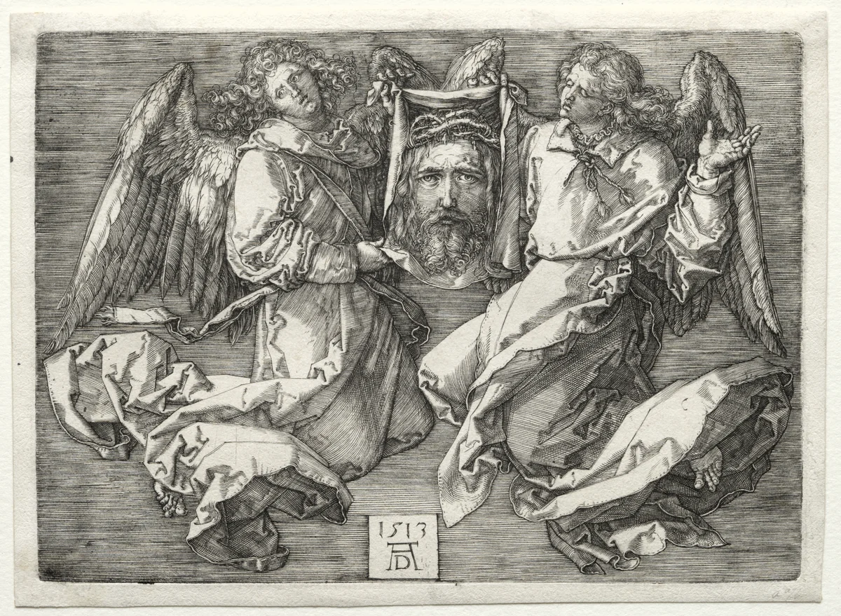 Sudarium Displayed by Two Angels by Albrecht Dürer, print, 1513