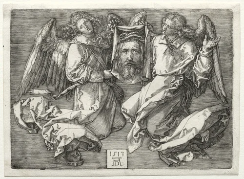 Sudarium Displayed by Two Angels by Albrecht Dürer, print, 1513