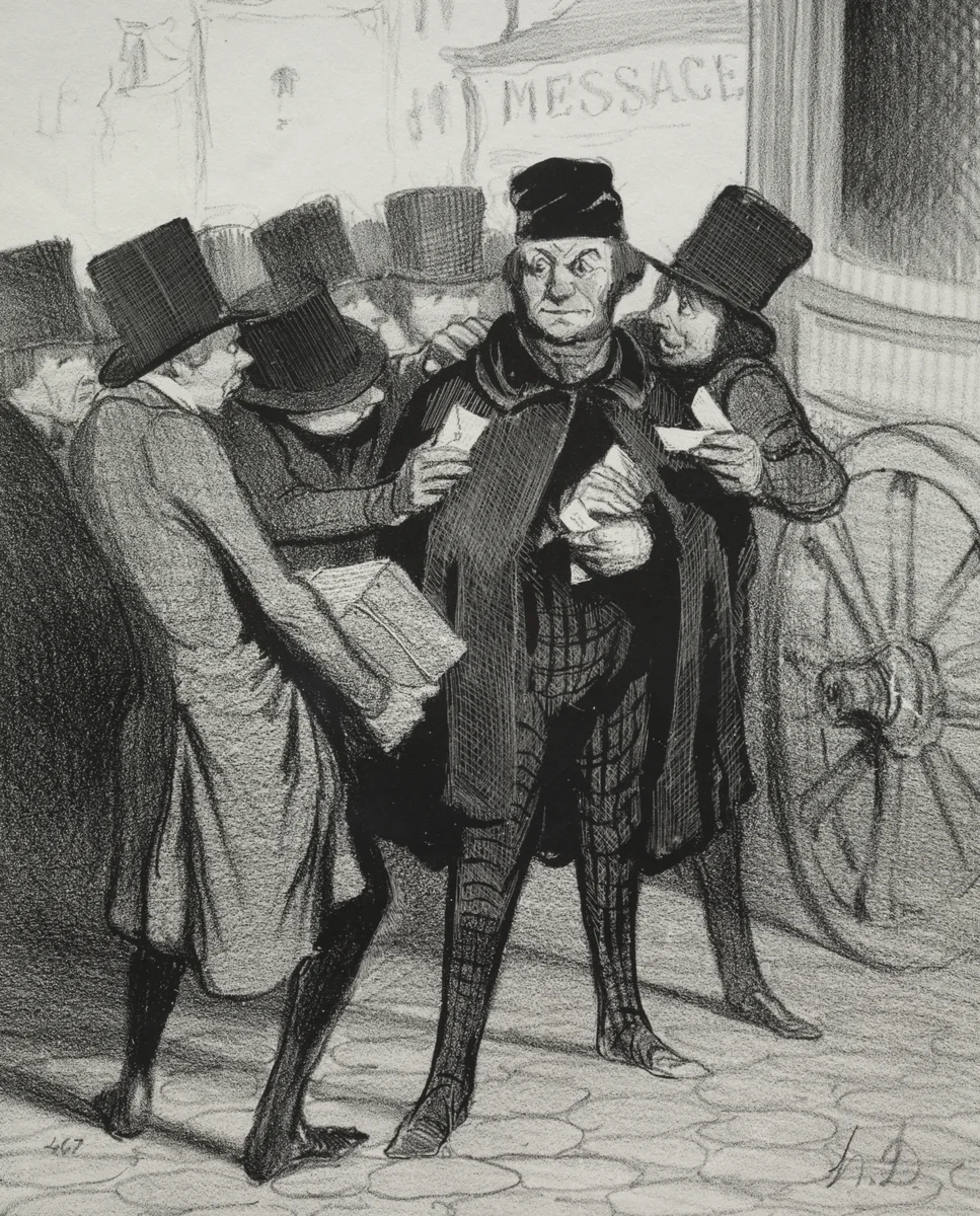 A Pleasure Trip to Paris by Honoré Daumier, print, 1843