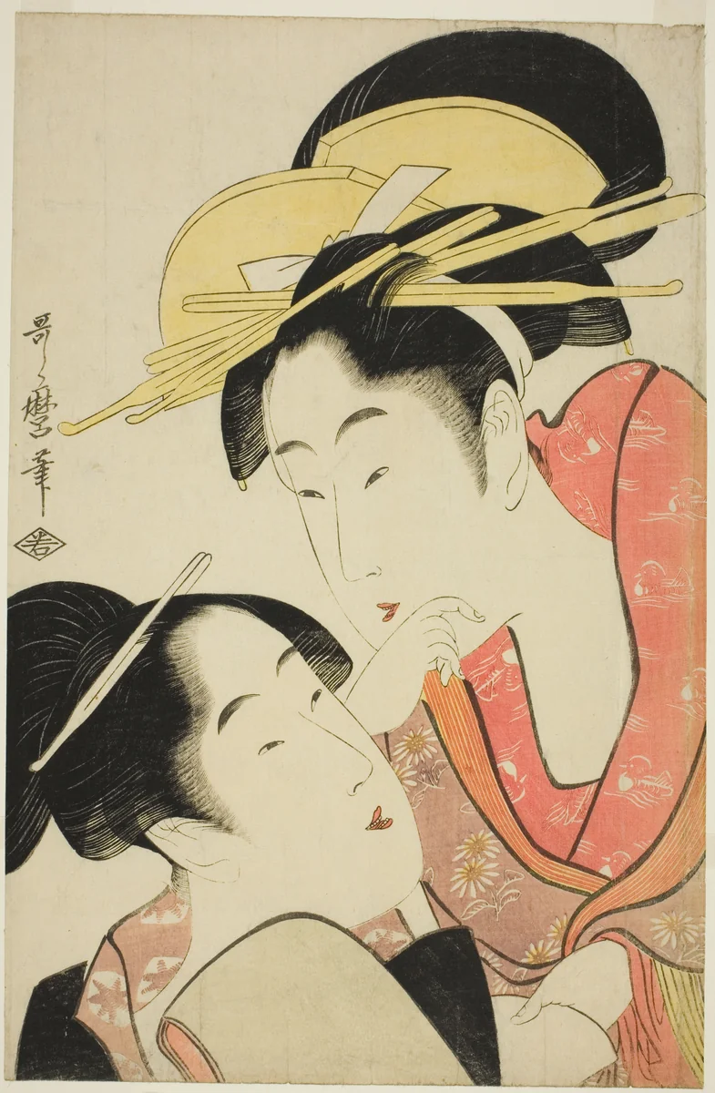 The Habit of Criticizing Others (Ta o soshiru kuse), from the series "Seven Bad Habits (Nakute nana kuse)" by Kitagawa Utamaro (喜多川歌麿), print, 1792-1802