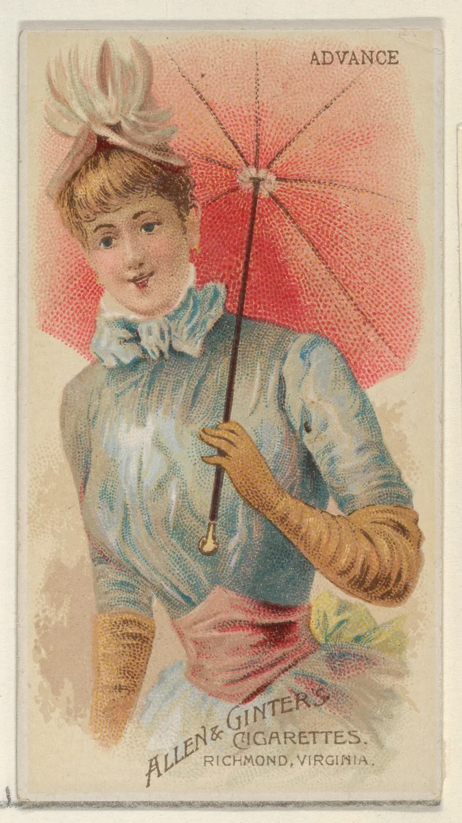 Advance, from the Parasol Drills series (N18) for Allen & Ginter Cigarettes Brands by Allen & Ginter, print, 1888