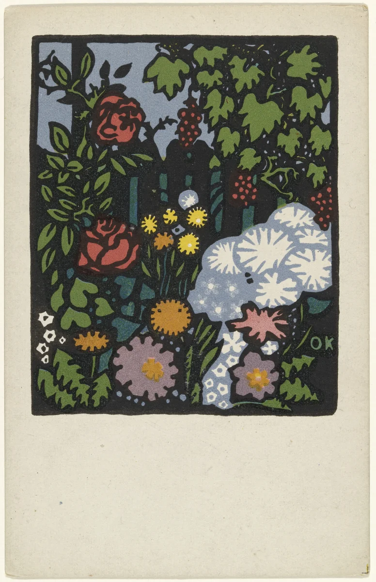 Flower Garden (Blumengarten) by Oskar Kokoschka, print, 1907