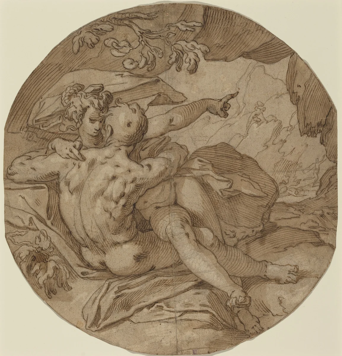 Acis and Galatea by Abraham Bloemaert, drawing, 1590-1592