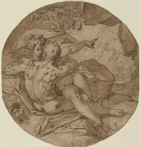 Acis and Galatea by Abraham Bloemaert, drawing, 1590-1592
