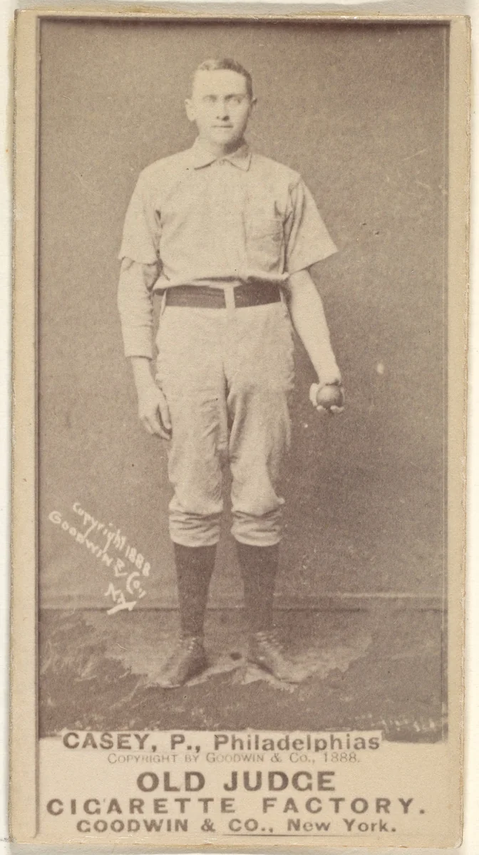 Dan Casey, Pitcher, Philadelphia, from the Old Judge series (N172) for Old Judge Cigarettes by Goodwin & Company, photograph, 1888