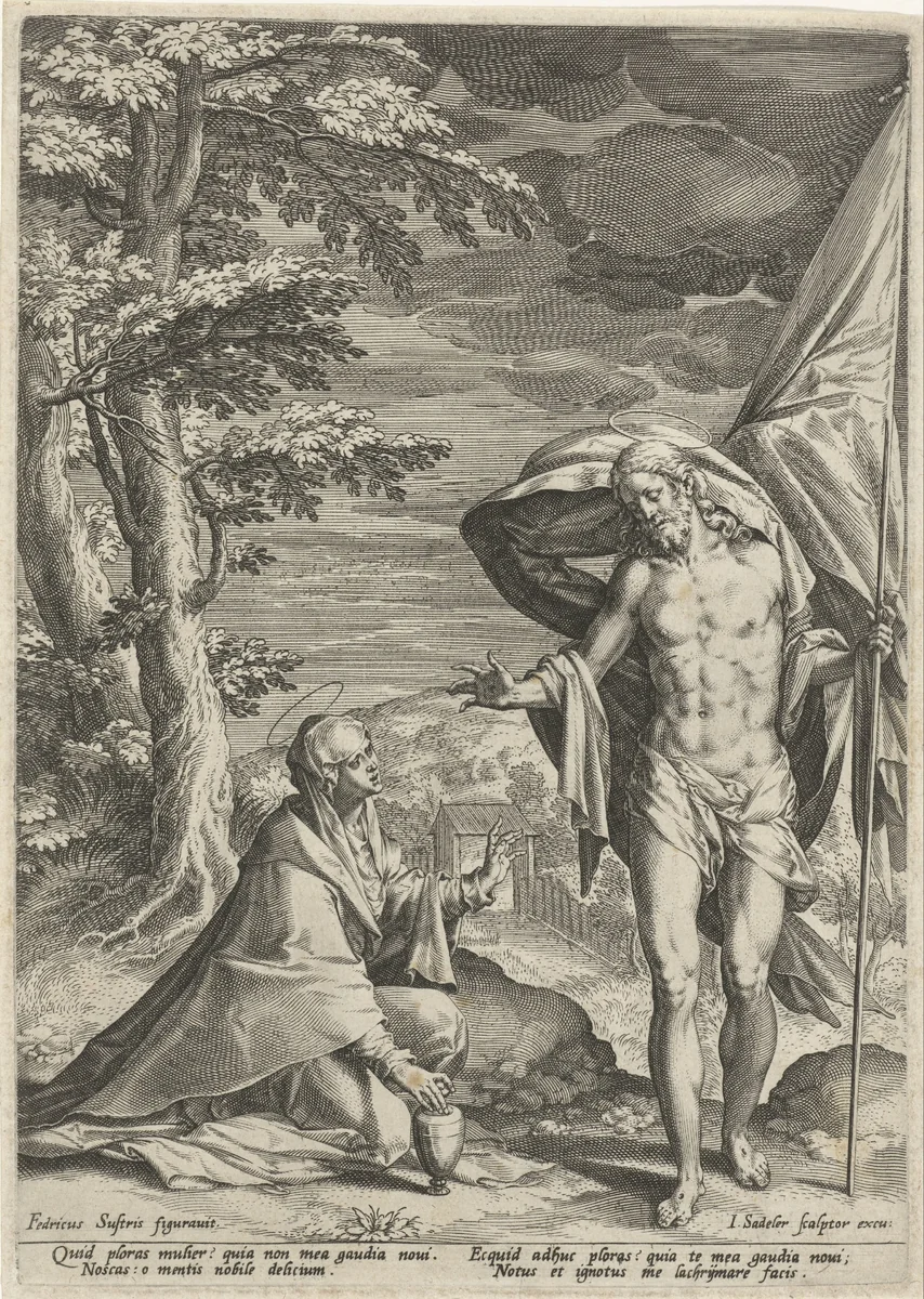 Christus verschijnt aan Maria Magdalena by Unknown, print, 1560-1600